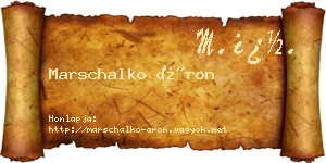 Marschalko Áron névjegykártya